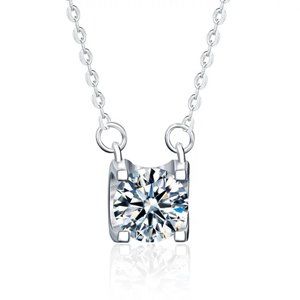 Certified 1ct. t.w. Brilliant Cut Diamond Necklace 18k Gold over Italy Silver